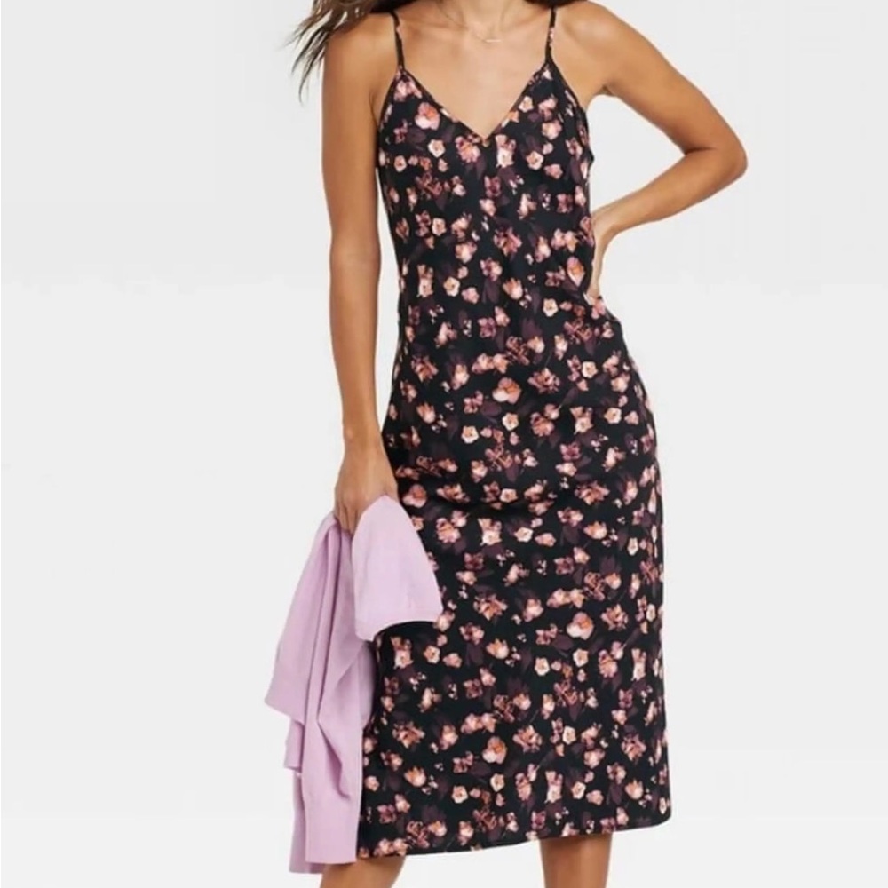 a new day Black Floral Midi Dress